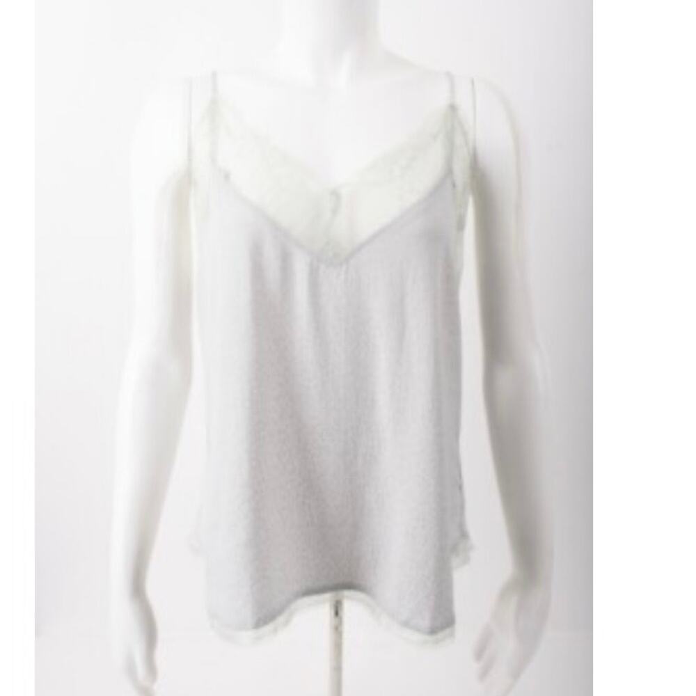 Storia Gray Lace Trim Cami Top - Size Small - Viscose